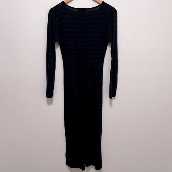 J CREW Striped Long Sleeve Modal & Cotton Midi Dress Size Medium - Picture 3 of 11